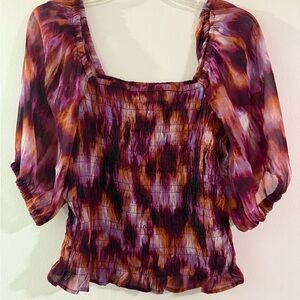 Old Navy Multicolor Smocked Blouse